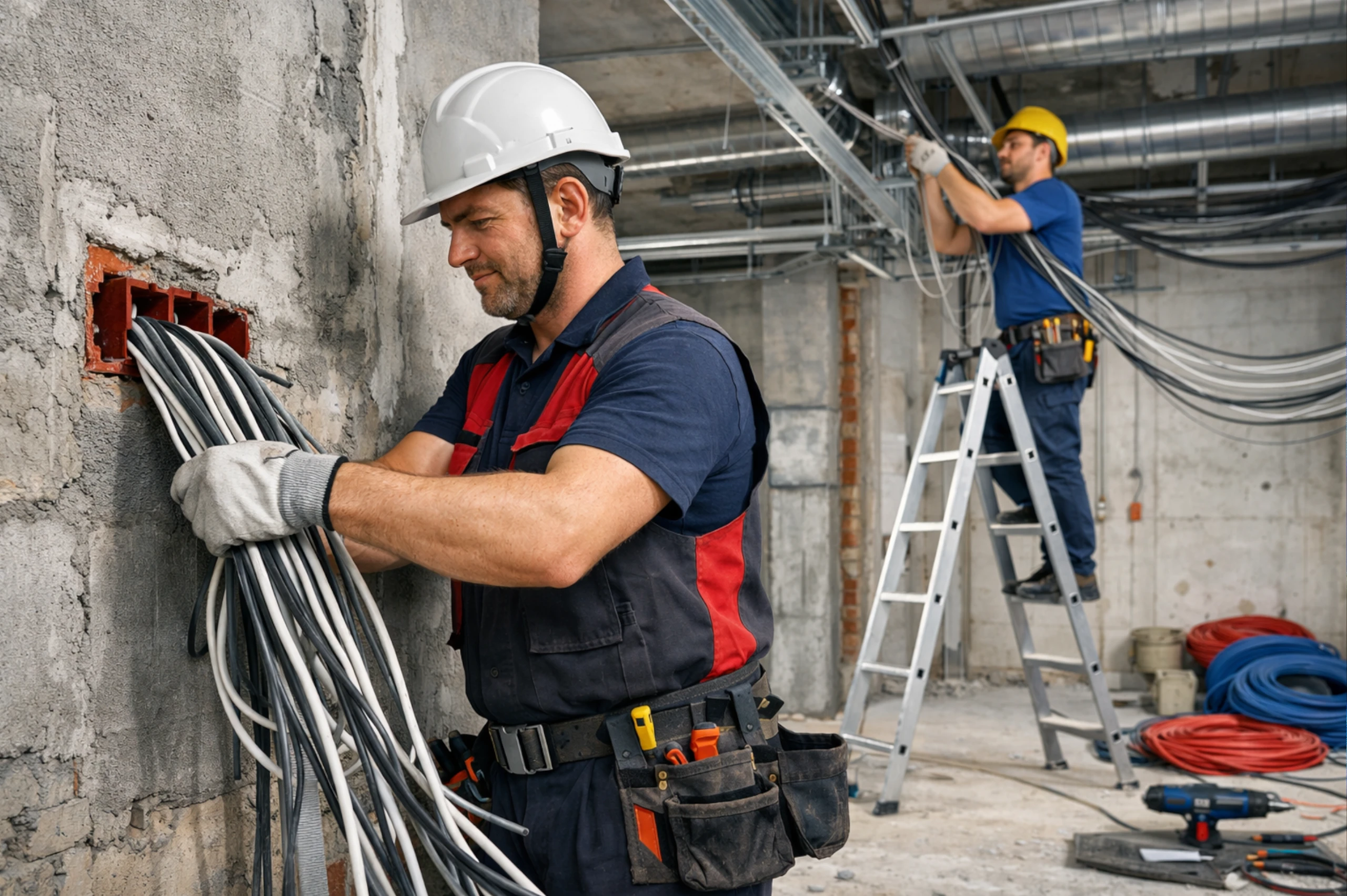 Příprava elektroinstalace a kabelových rozvodů